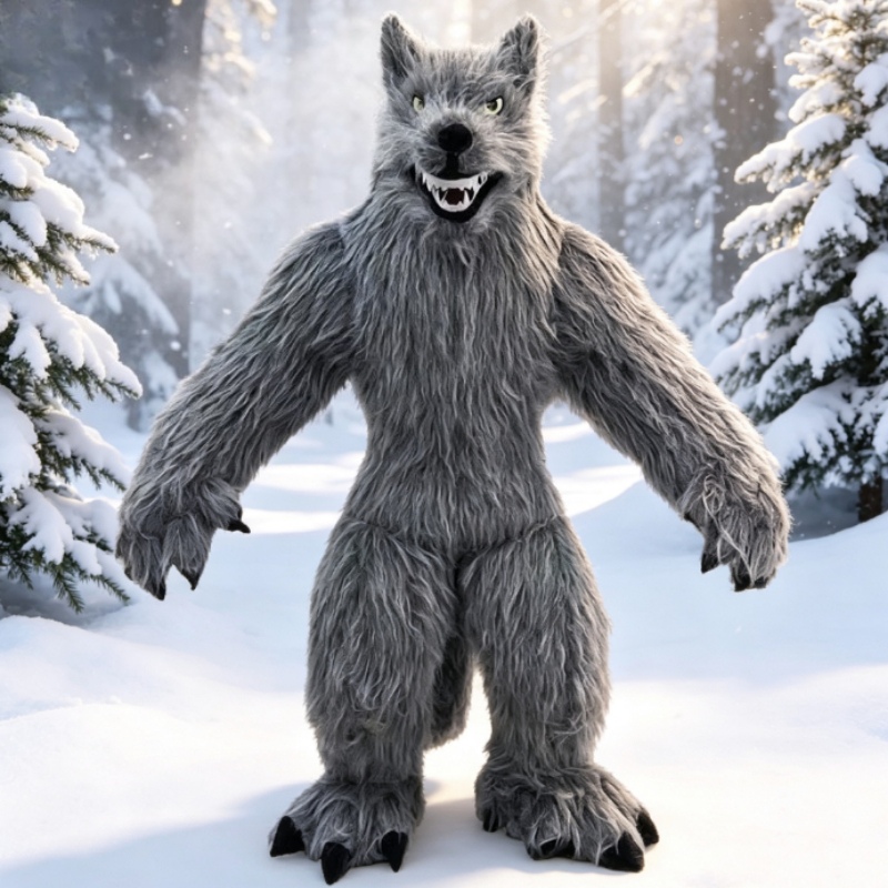 Halloween Costume Adult - Giant Inflatable Grey Wolf Mascot Costume