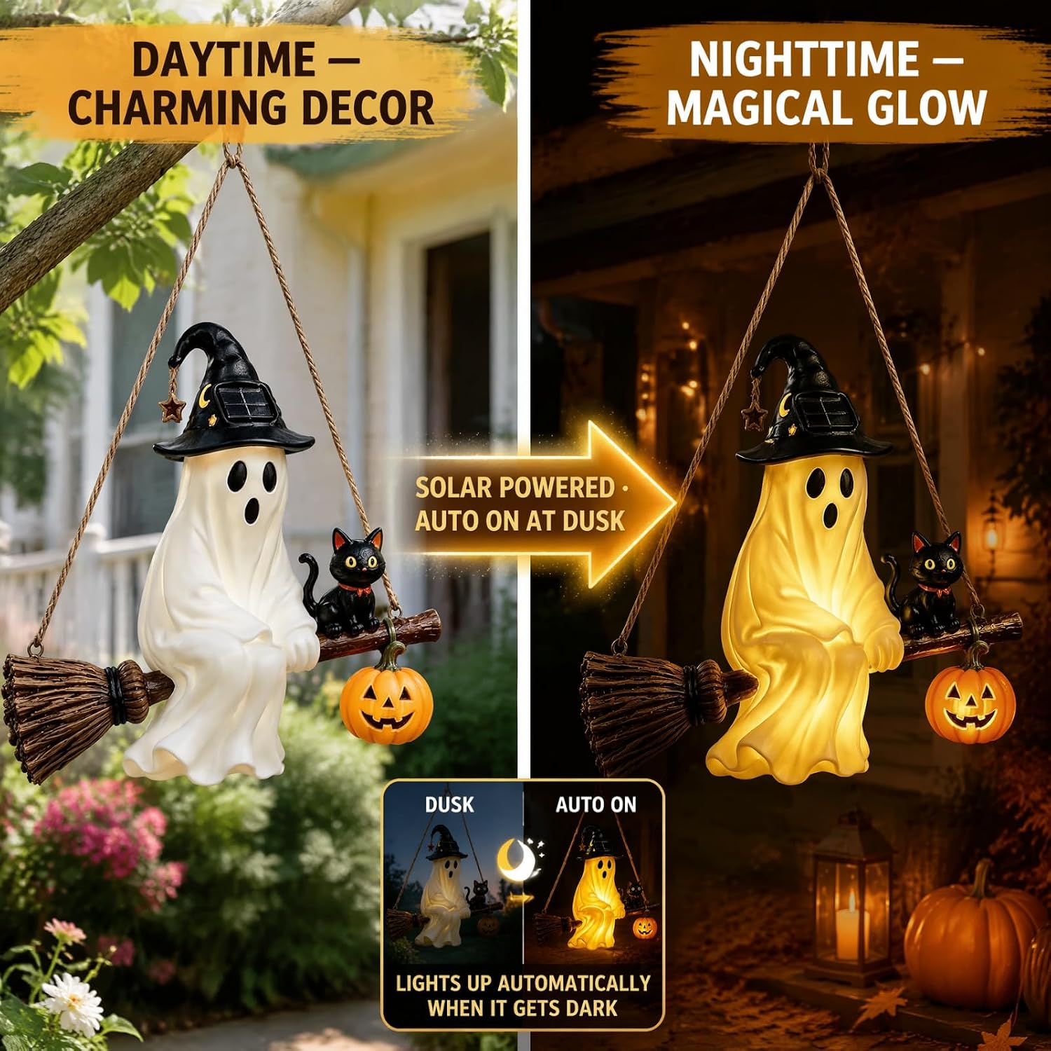 Solar Ghost Chandelier Hallowe - đánh giá và giá Pumpkin Lantern Halloween