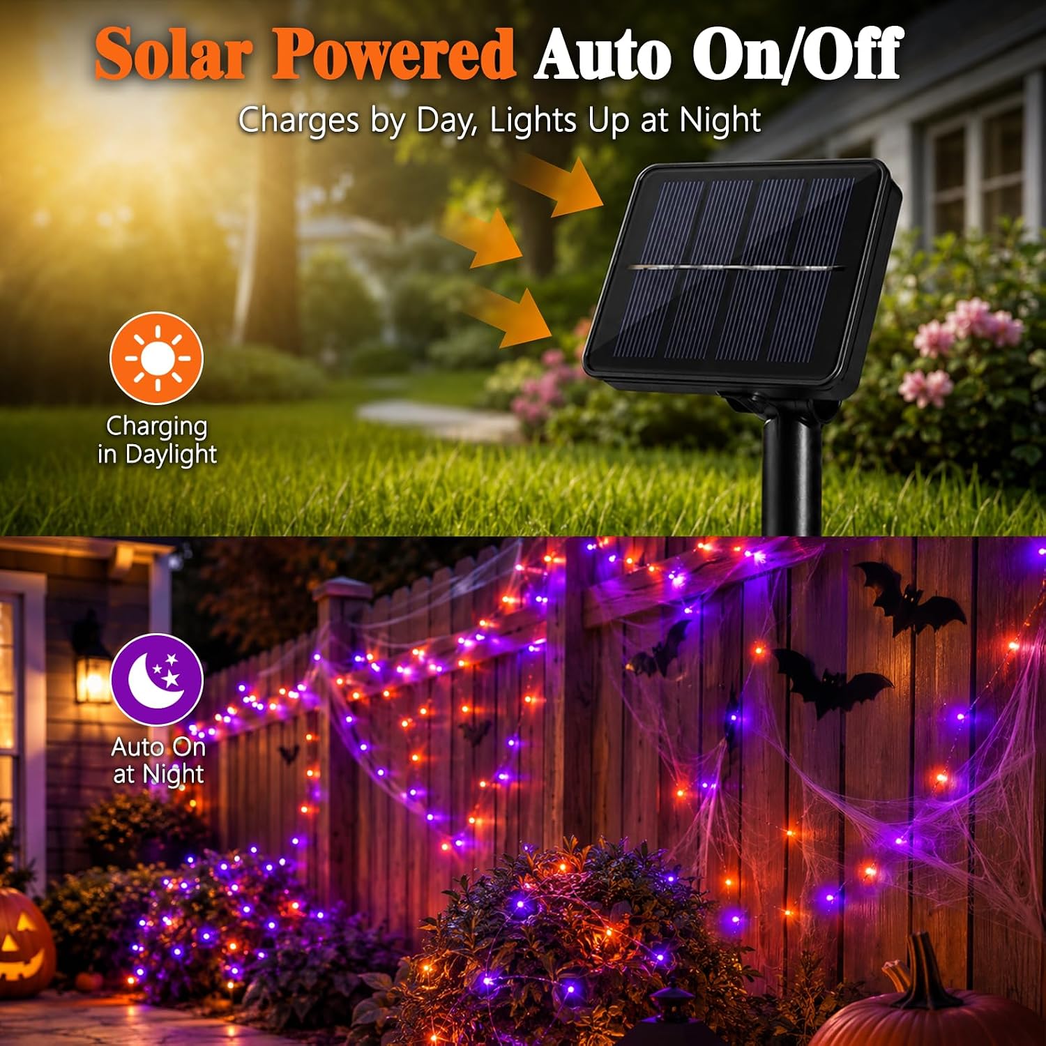 Halloween LED Solar Copper Wir - đánh giá và giá Halloween Led String Lights Orange