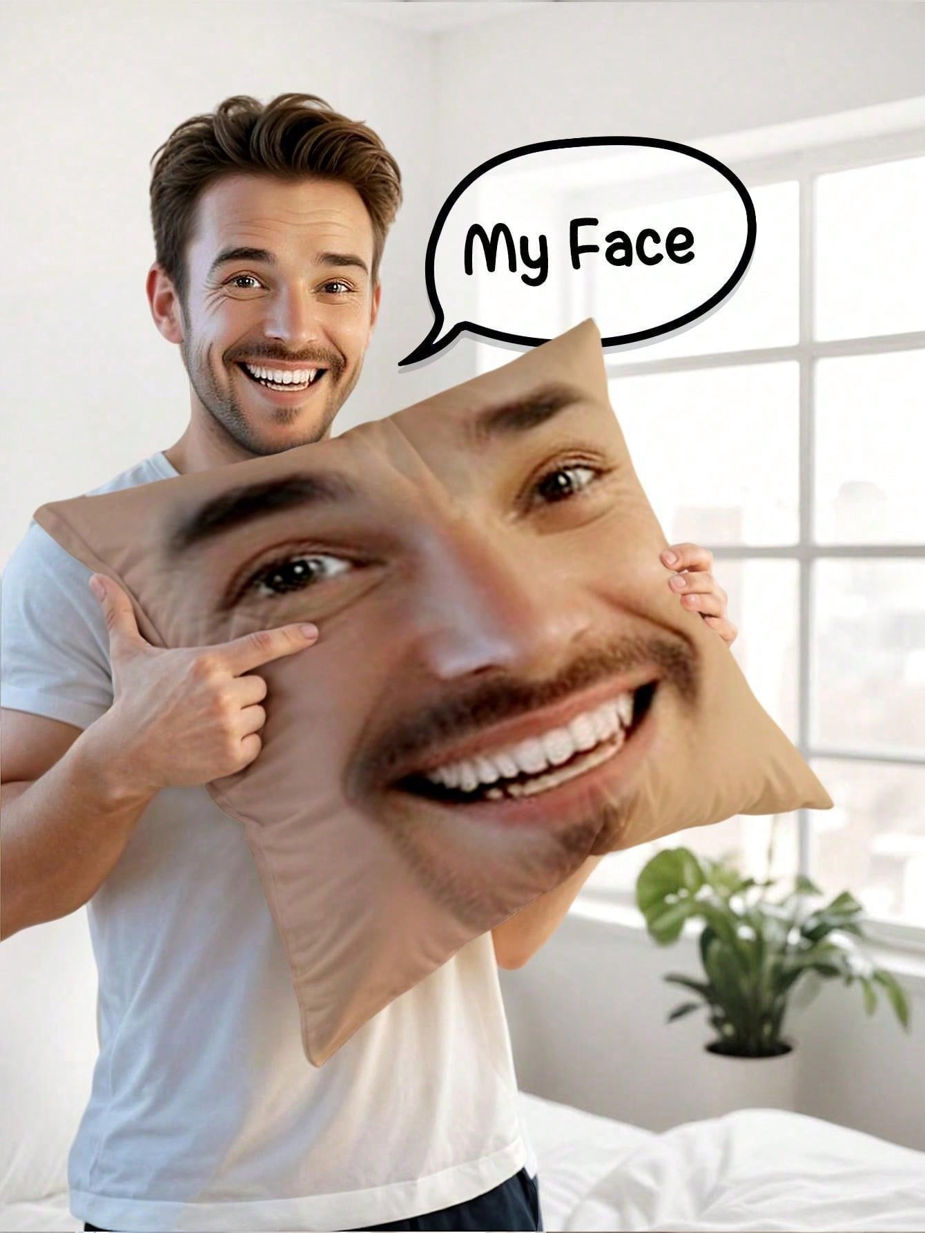 1pc Custom Face Square Pillow  - đánh giá và giá Halloween Party Supplies