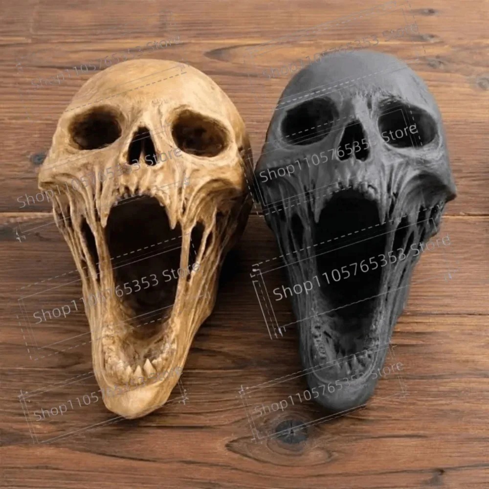 Gothic Screaming Skull Statue  - đánh giá và giá Halloween Skeleton Decoration
