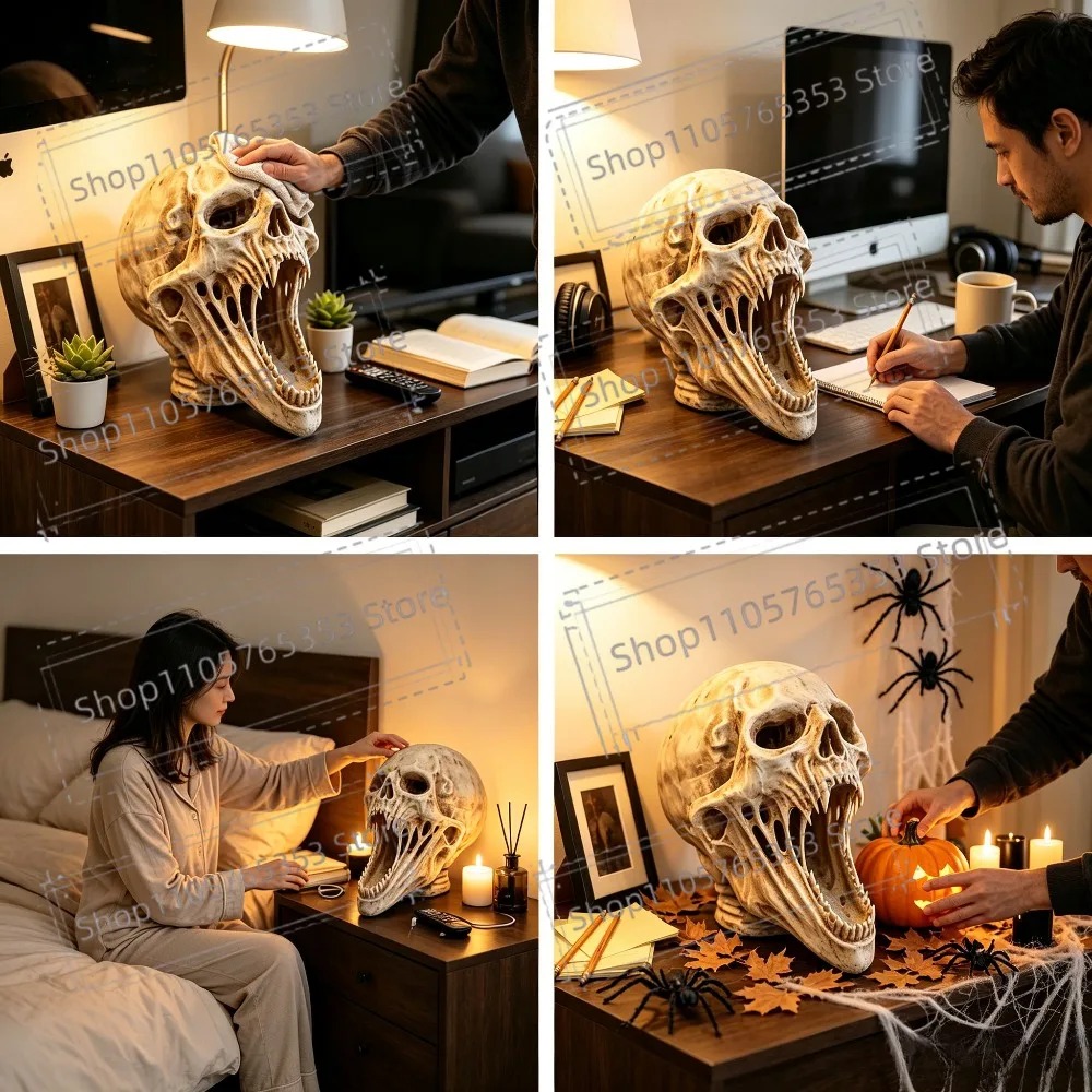 Gothic Screaming Skull Statue  - đánh giá và giá Halloween Skeleton Decoration