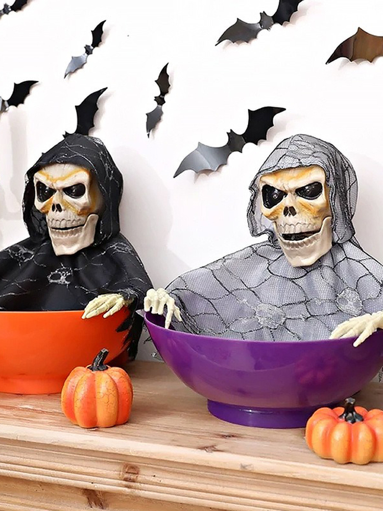 Grim Reaper Candy Bowl Holder  - đánh giá và giá Halloween Skeleton Decoration