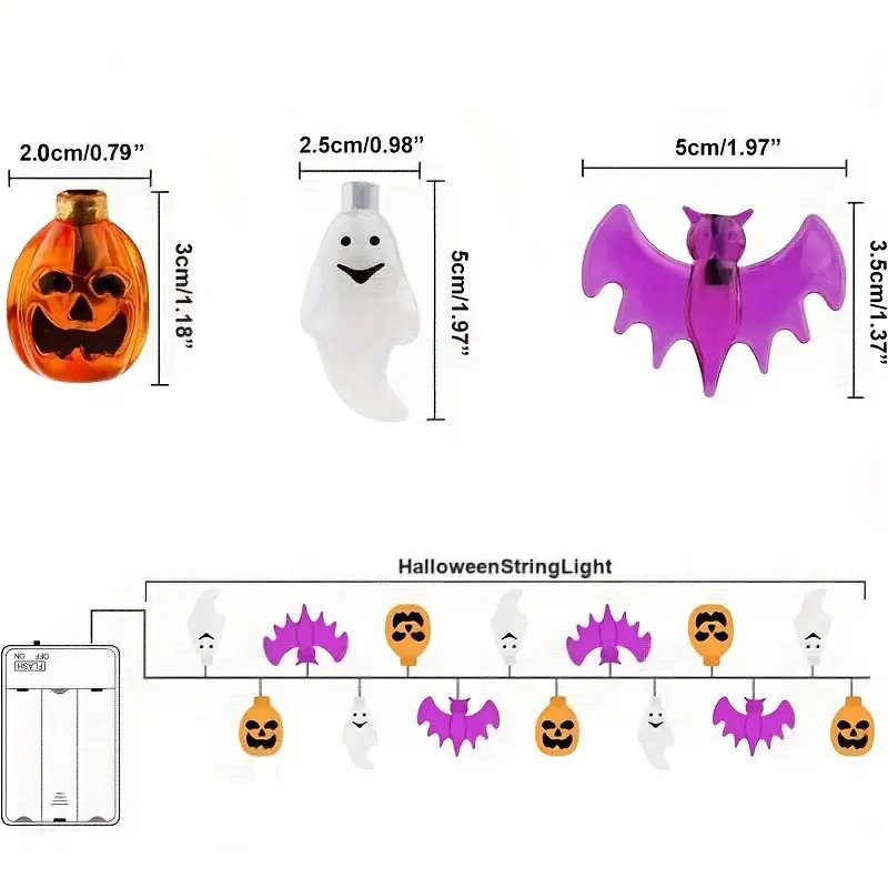 Cute Pumpkin Bat Ghost Hallowe - đánh giá và giá Halloween Led String Lights Orange