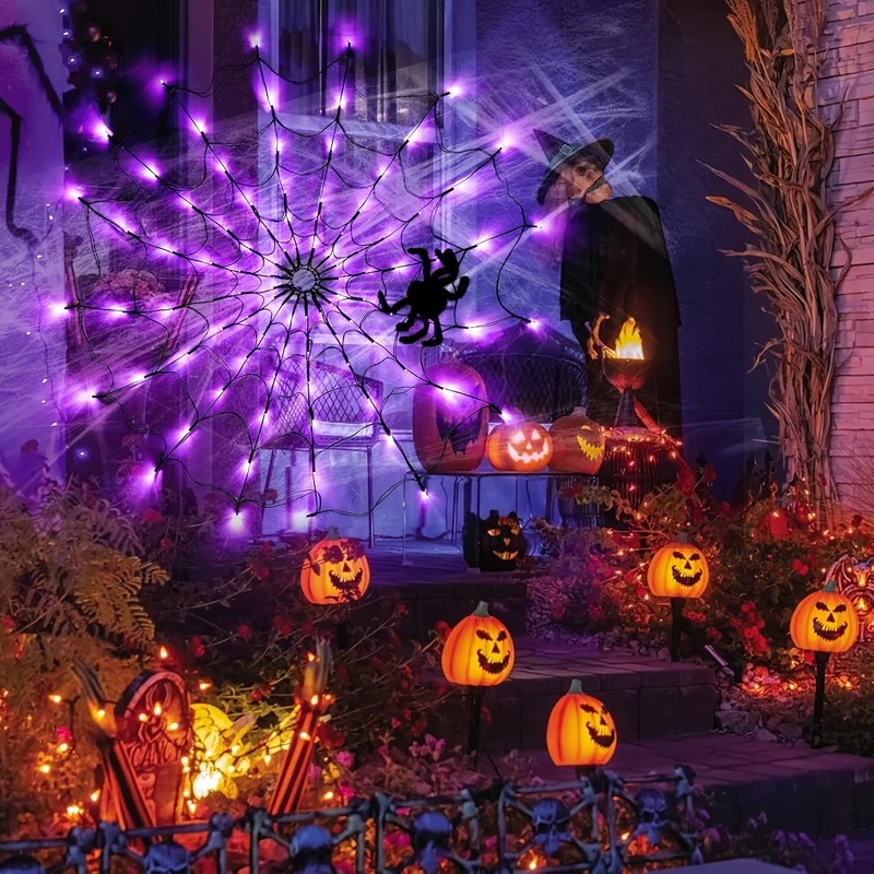 Halloween Spider Web LED Strin - đánh giá và giá Halloween Led String Lights Orange