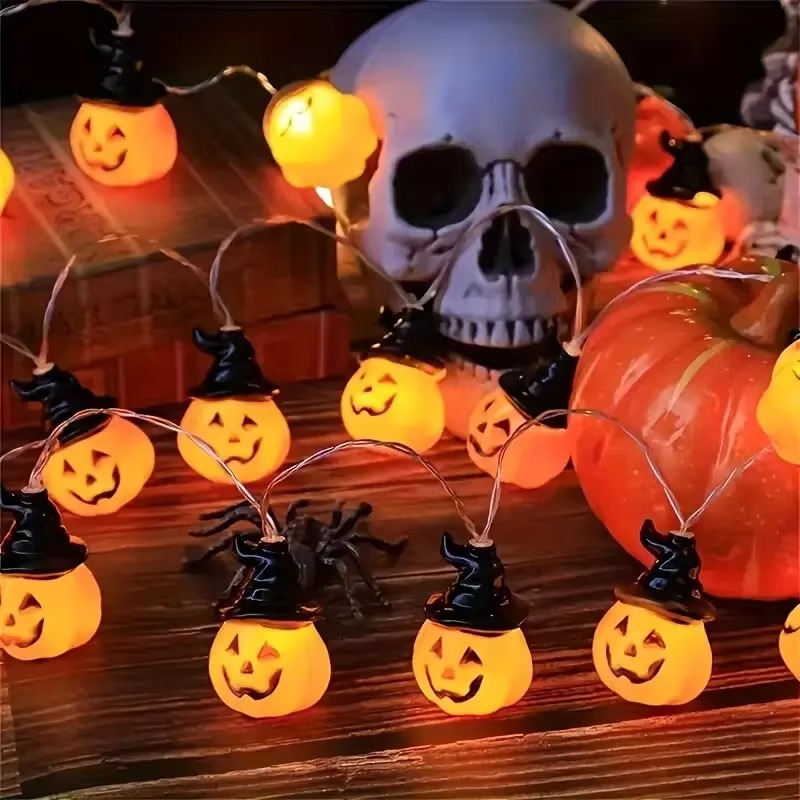 Witch Hat Pumpkin Fairy String - đánh giá và giá Halloween Led String Lights Orange
