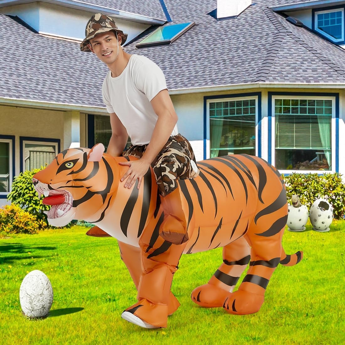 Inflatable Tiger Costume for A - đánh giá và giá Halloween Costume Adult