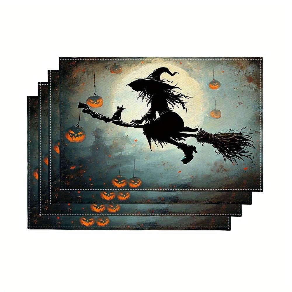 Set of 4 Spooky Halloween Witc - đánh giá và giá Pumpkin Lantern Halloween