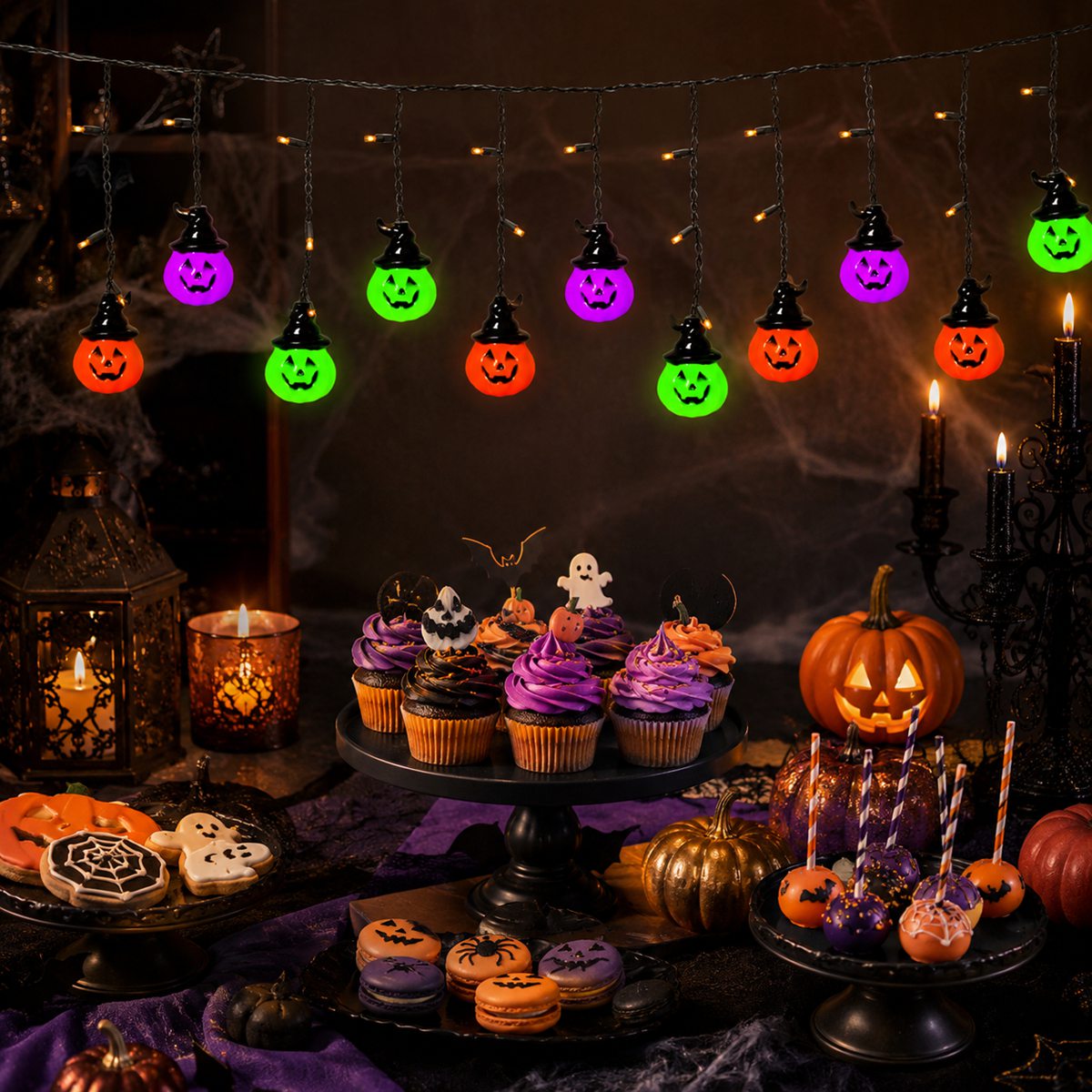 1pc Halloween Horrible 10 Witc - đánh giá và giá Halloween Led String Lights Orange