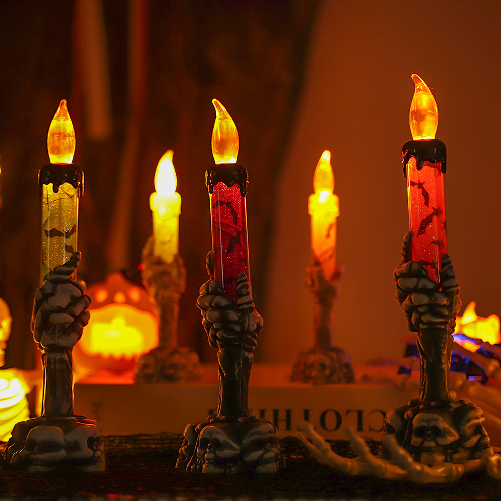 Halloween Skeleton Hand Candle - đánh giá và giá Halloween Pumpkin Decor Led