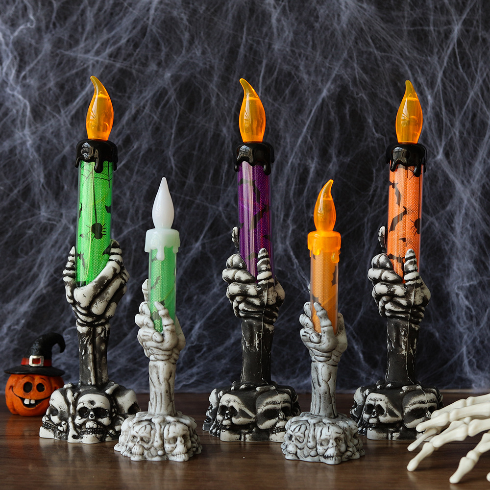 Halloween Skeleton Hand Candle - đánh giá và giá Halloween Pumpkin Decor Led